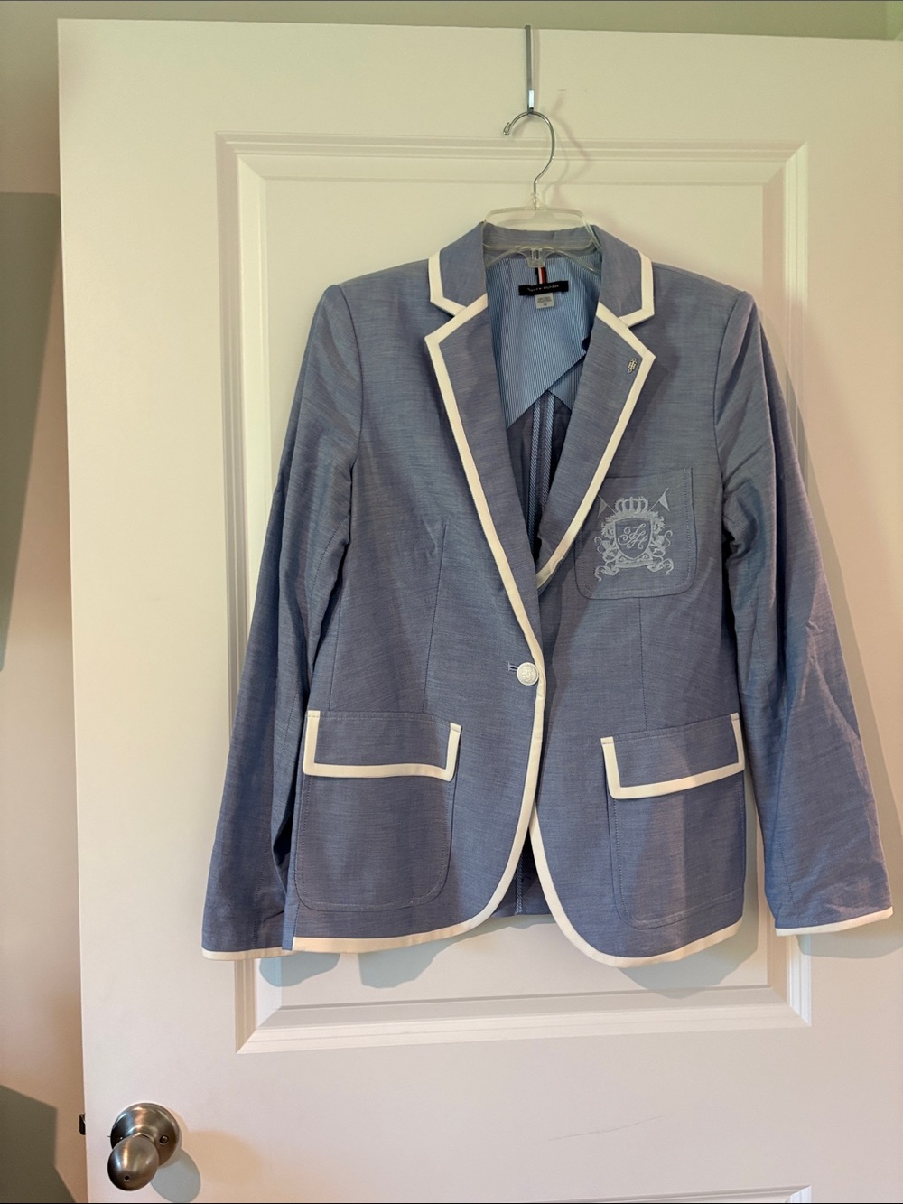 Tommy Hilfiger Light Blue Blazer with White Trim